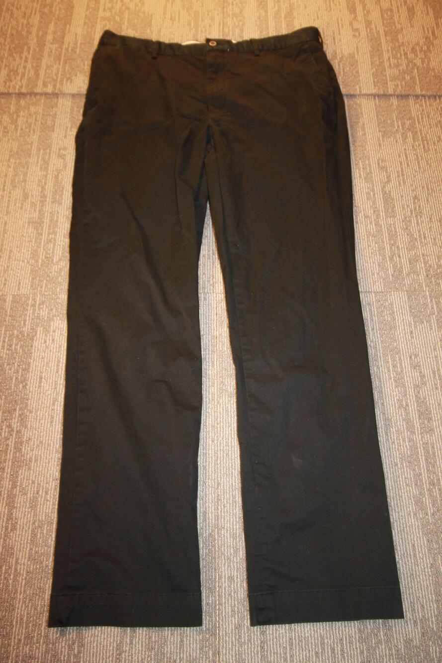 Polo Ralph Lauren Pants Mens 36x31 Black Stretch Chino Flat Front Straight Leg